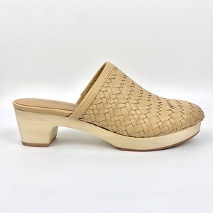 Madewell Tan Woven Leather Mules